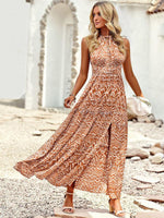 Maxi Jurk met Halternek en Geometrisch Patroon - Maxi Dresses - Jurkjes.co