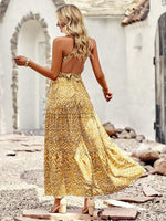 Maxi Jurk met Halternek en Geometrisch Patroon - Maxi Dresses - Jurkjes.co