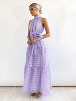 Maxi Jurk met Halternek en Geometrisch Patroon - Maxi Dresses - Jurkjes.co