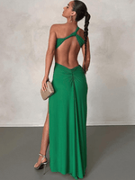 Maxi Jurk met Halternek en Hoge Slit - Maxi Dresses - Jurkjes.co