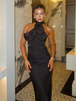 Maxi Jurk met Halternek en Hoge Split - Maxi Dresses - Jurkjes.co