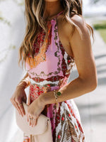 Maxi Jurk met Halternek en Paisley Print - Group10 - Jurkjes.co