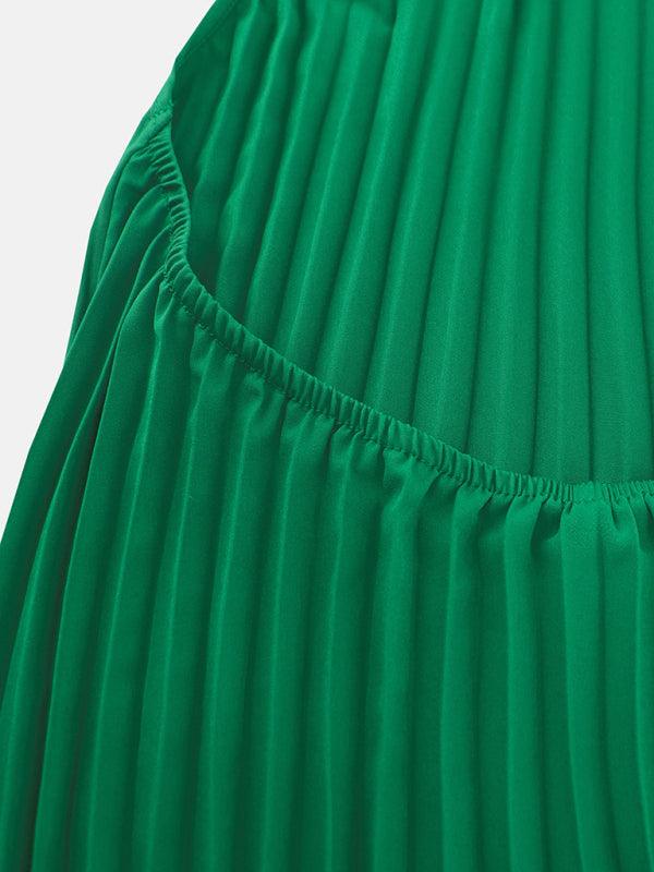 Maxi Jurk met Halternek en Plooirok - Maxi Dresses - Jurkjes.co