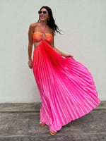 Maxi Jurk met Halternek en Verlooppatroon - Maxi Dresses - Jurkjes.co