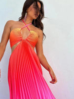 Maxi Jurk met Halternek en Verlooppatroon - Maxi Dresses - Jurkjes.co