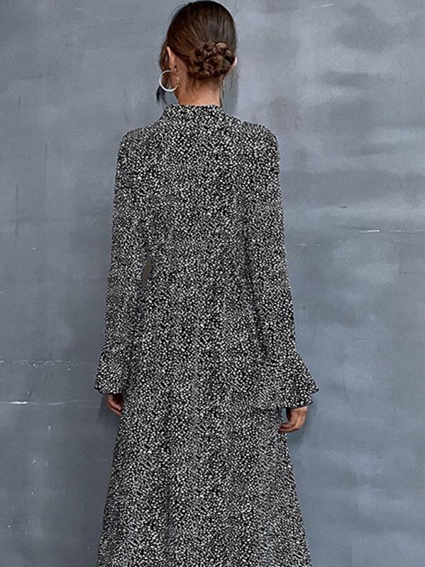 Maxi Jurk met Hoge Hals en Bloemenprint - Group11 - Jurkjes.co