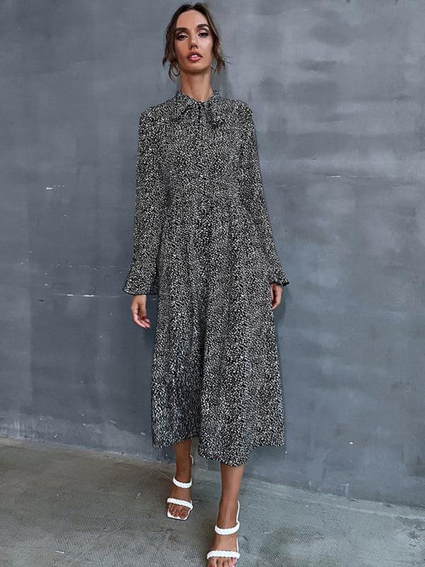 Maxi Jurk met Hoge Hals en Bloemenprint - Group11 - Jurkjes.co