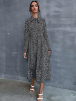 Maxi Jurk met Hoge Hals en Bloemenprint - Group11 - Jurkjes.co