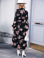 Maxi Jurk met Hoge Hals en Bloemenprint - Maxi Dresses - Jurkjes.co