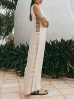 Maxi Jurk met Hoge Hals en Decoratieve Ringen - Group4 - Jurkjes.co