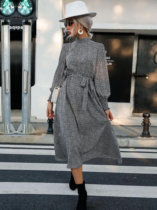 Maxi Jurk met Hoge Hals en Dierenprint - Group5 - Jurkjes.co