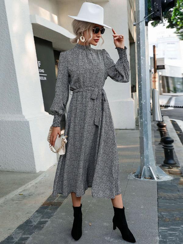 Maxi Jurk met Hoge Hals en Dierenprint - Group5 - Jurkjes.co