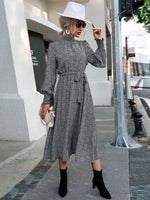 Maxi Jurk met Hoge Hals en Dierenprint - Group5 - Jurkjes.co