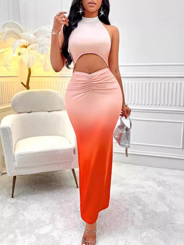 Maxi Jurk met Hoge Hals en Gradient - Maxi Dresses - Jurkjes.co