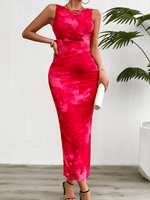 Maxi Jurk met Hoge Hals en Rimpeldetails - Maxi Dresses - Jurkjes.co