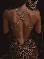 Maxi Jurk met Hoge Split en Dierenprint - Group14 - Jurkjes.co