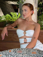 Maxi Jurk met Hoge Split en Hollow-out - Group2 - Jurkjes.co