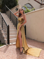 Maxi Jurk met Hoge Split en Mesh Detail - Maxi Dresses - Jurkjes.co