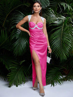 Maxi Jurk met Hoge Split en Pailletten - Group5 - Jurkjes.co