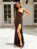 Maxi Jurk met Hoge Split en Pailletten - Maxi Dresses - Jurkjes.co