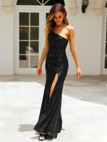 Maxi Jurk met Hoge Split en Pailletten - Maxi Dresses - Jurkjes.co