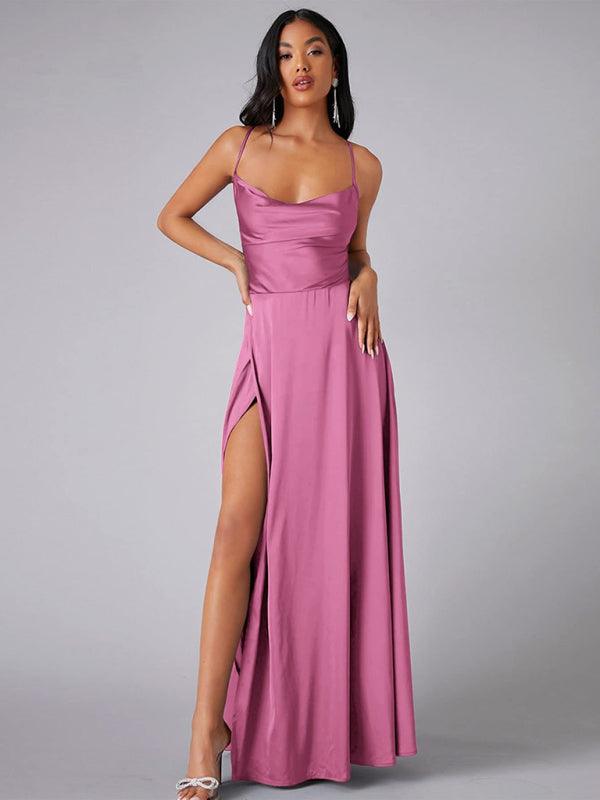 Maxi Jurk met Hoge Split en Verstelbare Bandjes - Maxi Dresses - Jurkjes.co