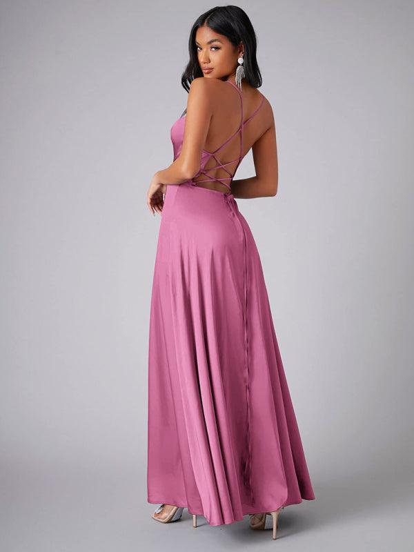 Maxi Jurk met Hoge Split en Verstelbare Bandjes - Maxi Dresses - Jurkjes.co