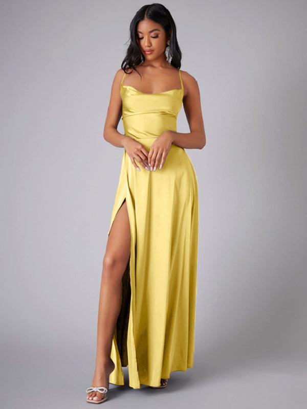 Maxi Jurk met Hoge Split en Verstelbare Bandjes - Maxi Dresses - Jurkjes.co