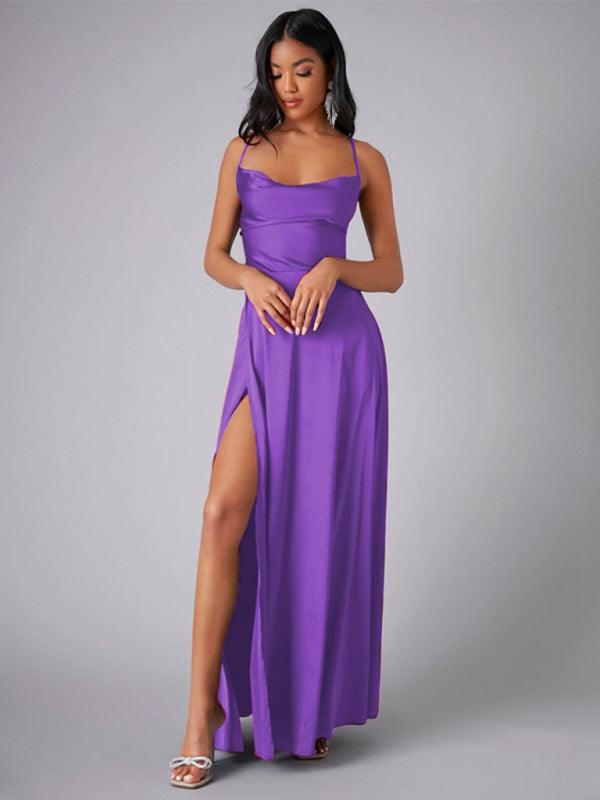 Maxi Jurk met Hoge Split en Verstelbare Bandjes - Maxi Dresses - Jurkjes.co