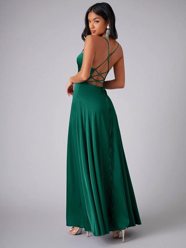 Maxi Jurk met Hoge Split en Verstelbare Bandjes - Maxi Dresses - Jurkjes.co