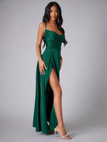 Maxi Jurk met Hoge Split en Verstelbare Bandjes - Maxi Dresses - Jurkjes.co