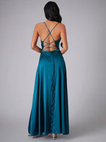 Maxi Jurk met Hoge Split en Verstelbare Bandjes - Maxi Dresses - Jurkjes.co