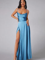 Maxi Jurk met Hoge Split en Verstelbare Bandjes - Maxi Dresses - Jurkjes.co