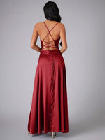 Maxi Jurk met Hoge Split en Verstelbare Bandjes - Maxi Dresses - Jurkjes.co