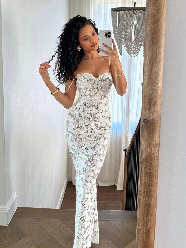 Maxi Jurk met Kant en Strap Design - Maxi Dresses - Jurkjes.co
