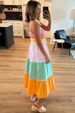 Maxi Jurk met Kleurblok Design - Maxi Dresses - Jurkjes.co