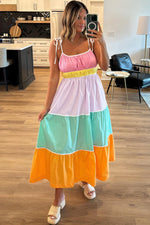 Maxi Jurk met Kleurblok Design - Maxi Dresses - Jurkjes.co