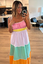 Maxi Jurk met Kleurblok Design - Maxi Dresses - Jurkjes.co