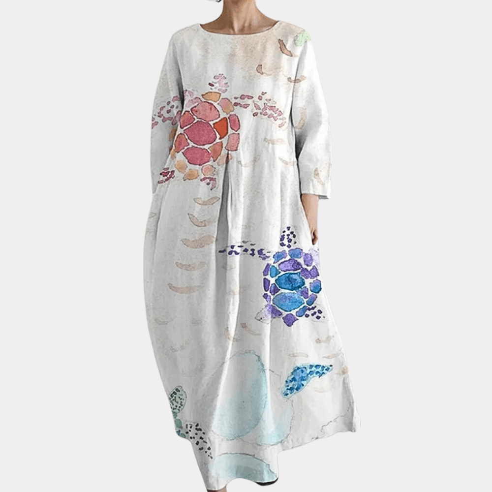 Maxi Jurk met Kleurrijk Patroon - CB - Dresses - Jurkjes.co