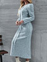 Maxi Jurk met Knopen en Ruitenpatroon - Group8 - Jurkjes.co