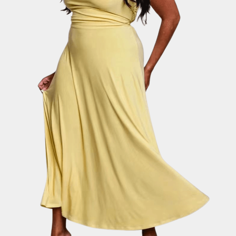 Maxi Jurk met Kunstige Drapering - Women Summer Dress - Jurkjes.co