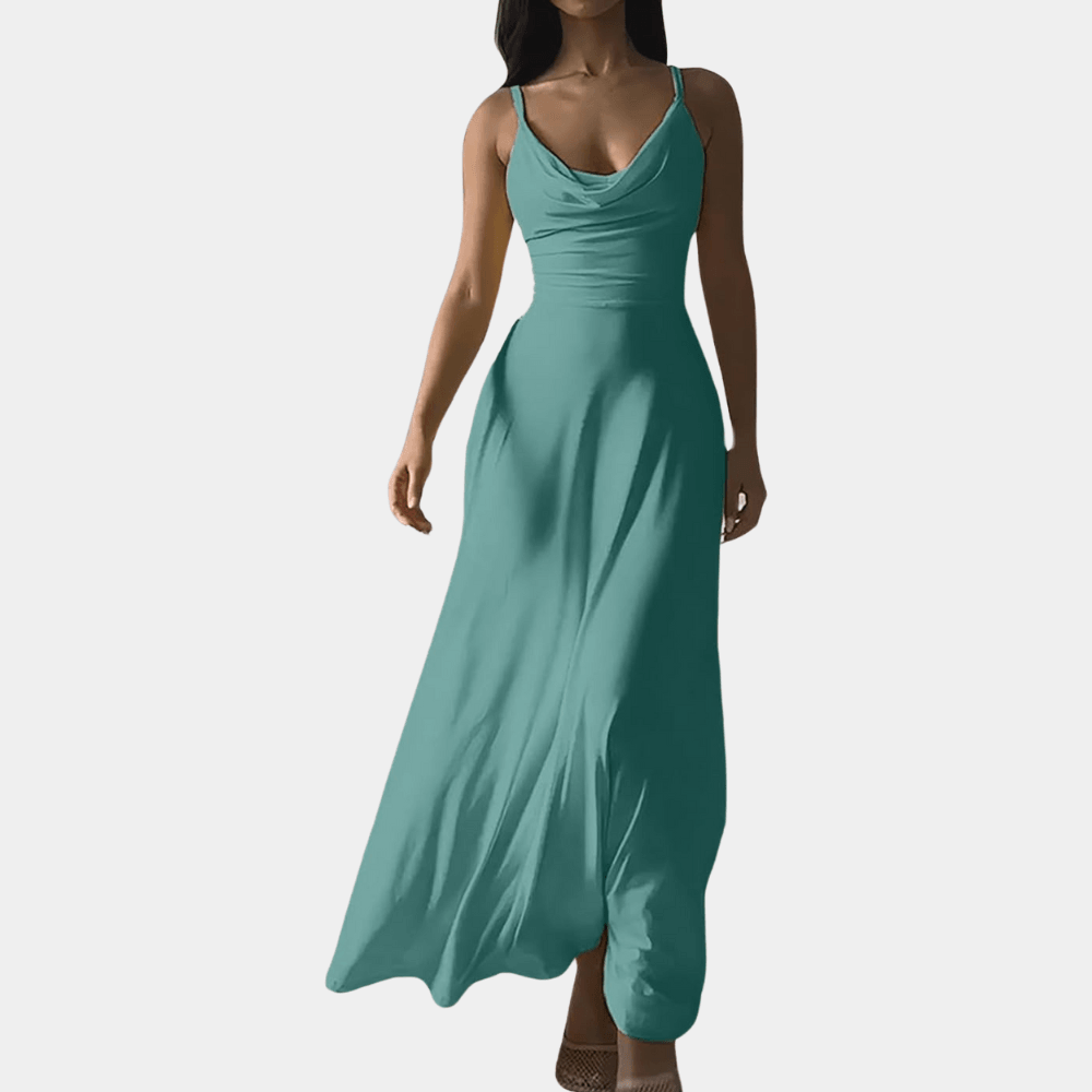 Maxi Jurk met Kunstige Drapering - Women Summer Dress - Jurkjes.co