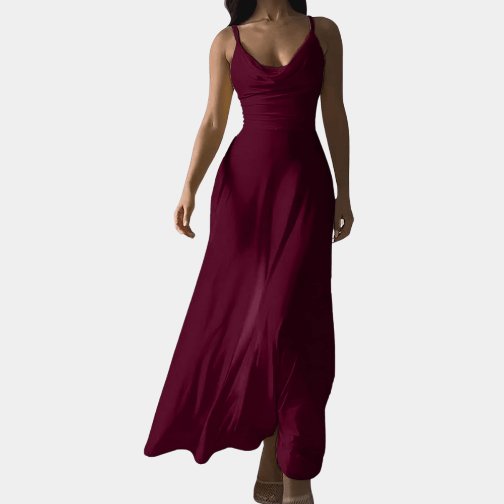 Maxi Jurk met Kunstige Drapering - Women Summer Dress - Jurkjes.co