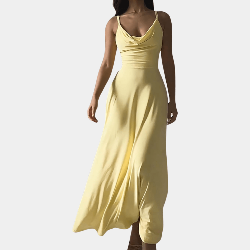 Maxi Jurk met Kunstige Drapering - Women Summer Dress - Jurkjes.co