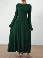 Maxi Jurk met Lange Mouwen en Effen Kleur - Maxi Dresses - Jurkjes.co