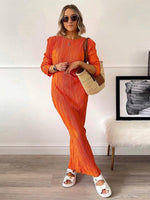 Maxi Jurk met Lange Mouwen en Plooirok - Group12 - Jurkjes.co