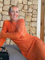 Maxi Jurk met Lange Mouwen en Plooirok - Group12 - Jurkjes.co