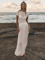 Maxi Jurk met Luchtige Mouwen en Ribbelpatroon - Group14 - Jurkjes.co