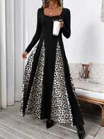 Maxi Jurk met Luipaardprint en Lange Mouwen - Maxi Dresses - Jurkjes.co