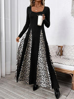 Maxi Jurk met Luipaardprint en Lange Mouwen - Maxi Dresses - Jurkjes.co